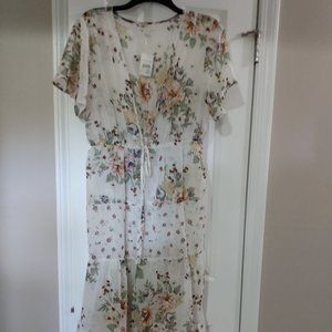 Floral Kimono w/Front Tie